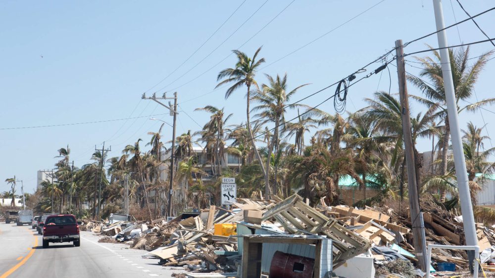 Damage after a hurricane in the Florida Keys