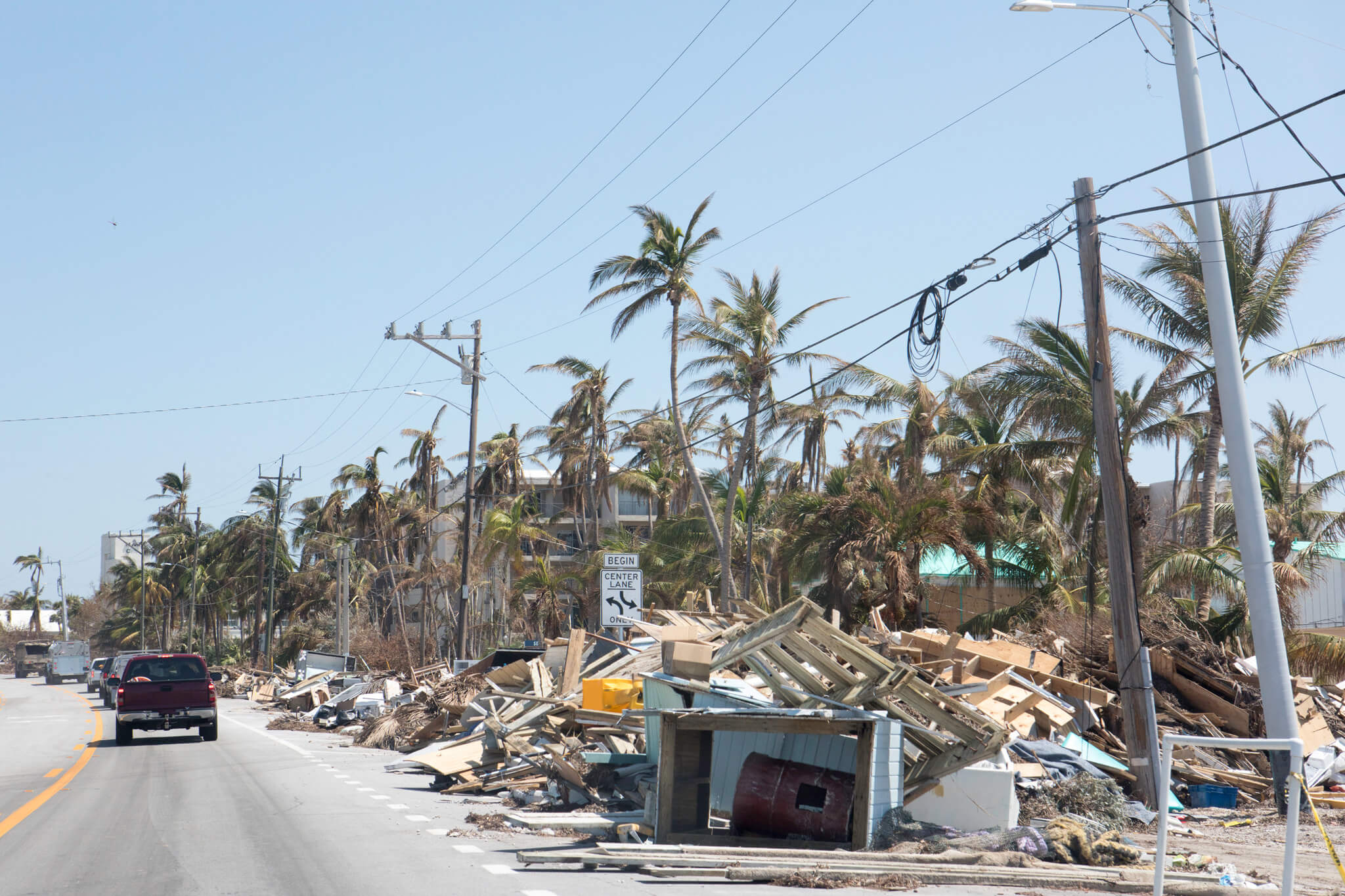 Damage after a hurricane in the Florida Keys